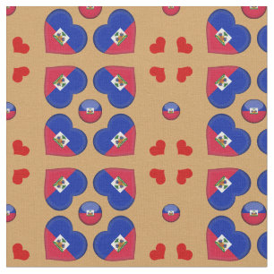Haitian Flag & Haiti Heart fashion Fabric