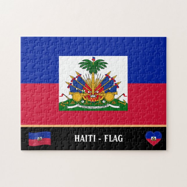 Haitian Flag & Haitian country / Haiti Jigsaw Puzzle (Horizontal)