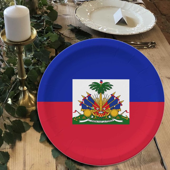 Haitian Flag plates, party, sports, Haiti Paper Plate (Creator Uploaded)