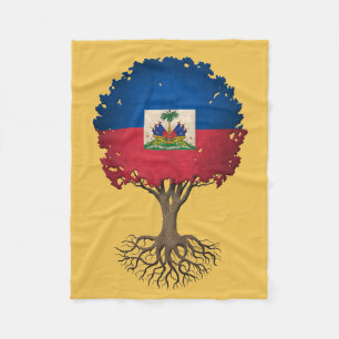 Haitian Flag Tree of Life Customisable Fleece Blanket