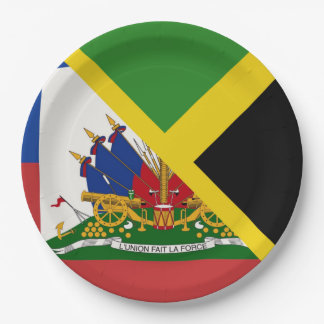 Haitian Jamaican Flag | Half Jamaica Haiti Paper Plate