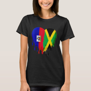 Haitian Jamaican Hispanic Heritage Month Flag Hear T-Shirt