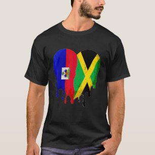 Haitian Jamaican Hispanic Heritage Month Flag Hear T-Shirt