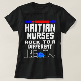 Haitian Nurse Flag Heartbeat Black Afro T-Shirt