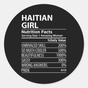 Haitian Nutrition Facts Haiti Classic Round Sticker