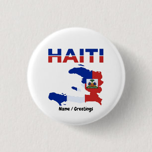 Haitian Pride Haiti Flag Map Heritage Design 3 Cm Round Badge