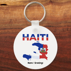 Haitian Pride Haiti Flag Map Heritage Design Key Ring