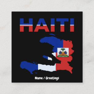 Haitian Pride Haiti Flag Map Heritage Design Square Business Card