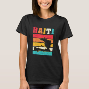Haitian Pride Island Map For A American Flag Haiti T-Shirt
