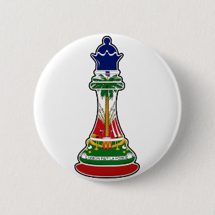 Haitian Queen Chess Piece Haiti Flag Royalty 6 Cm Round Badge