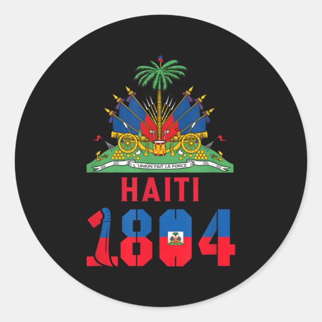 Haitian Revolution 1804 Flag Classic Round Sticker (Front)