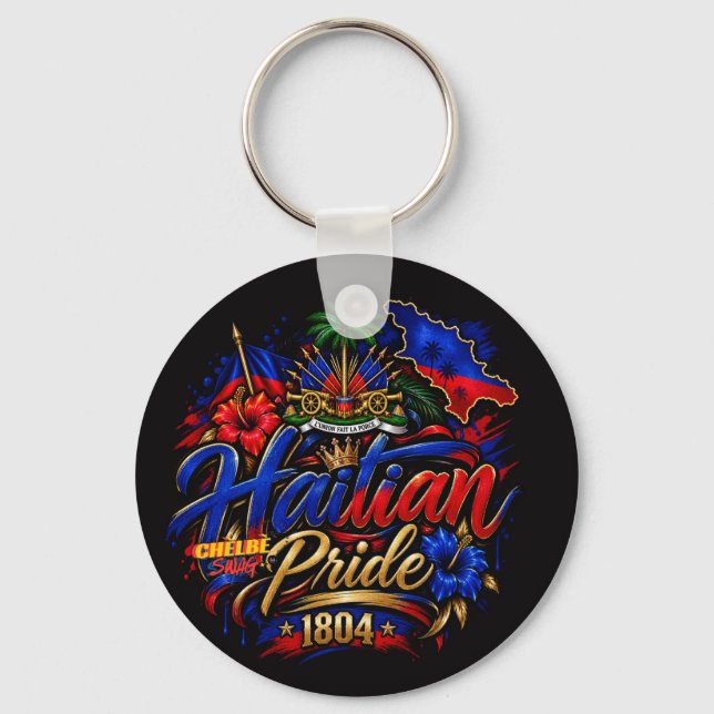 Haitian Vibes | Haitian Pride 1804 Keychain (Back)