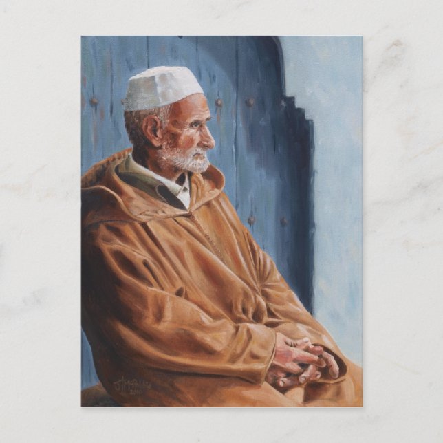 Haj - Postcard painting of a Moroccan (Front)