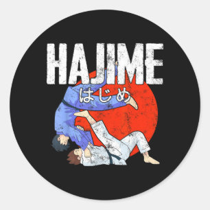Hajime Funny Judo Sports Japanese Martial Arts Classic Round Sticker