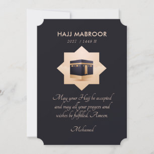 Hajj Mubarak Greeting card Elegant Islamic Hajj