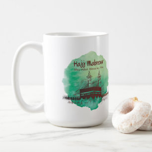 Hajj Mubarak, Holy Kaaba in Mecca Saudi Arabia Coffee Mug