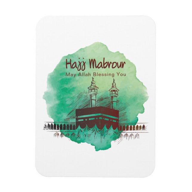 Hajj Mubarak, Holy Kaaba in Mecca Saudi Arabia Magnet (Vertical)
