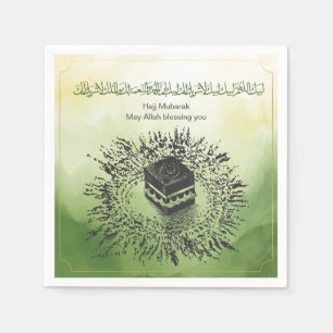 Hajj Mubarak, Holy Kaaba in Mecca Saudi Arabia Napkin
