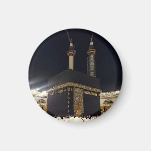 Hajj Pilgrims at Fajr, Kaaba, Mecca, Saudi Arabia Magnet
