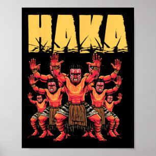 Haka Dance Maori Funny New Zealand Culture Outfit  Poster