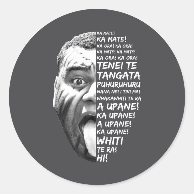 Haka New Zealand Maori New Zealand Fans Rugby _1  Classic Round Sticker (Front)