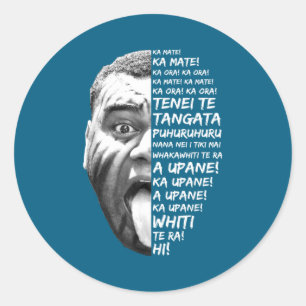Haka New Zealand Maori New Zealand Fans Rugby Classic Round Sticker