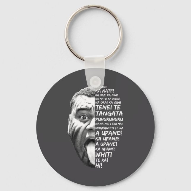 Haka New Zealand Maori New Zealand Fans Rugby  Key Ring (Front)