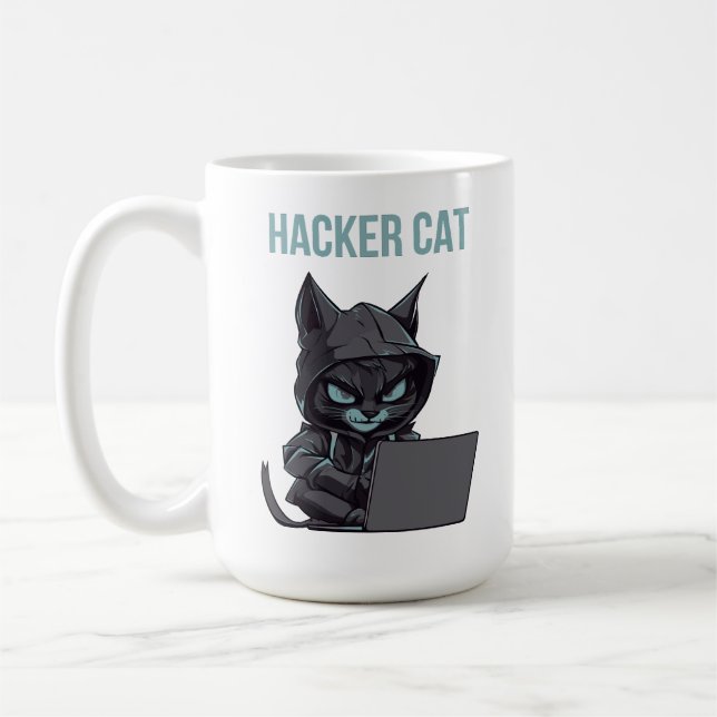 Haker Cat Coffee Mug (Left)