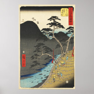 Hakone, Japan: Vintage Utagawa Woodblock Print