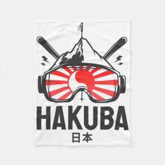 Haku Japan Ski Resort Retro Skiing  Fleece Blanket