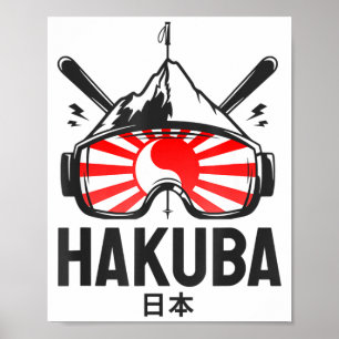 Hakuba japan ski resort retro skiing  poster