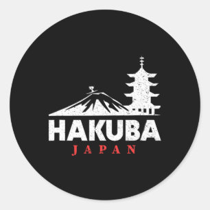 Hakuba Japan Ski Resort Retro Skiing Snowboarding Classic Round Sticker