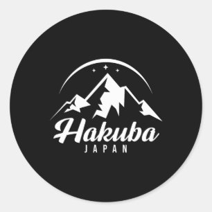 Hakuba Japan Ski Resort Skiing Snowboarding Classic Round Sticker