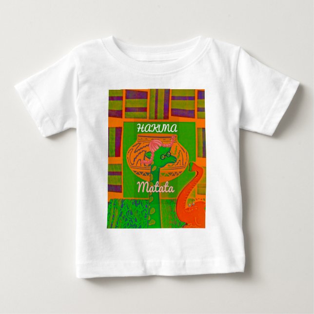 Hakuna Giraffe Art Print Baby T-Shirt (Front)