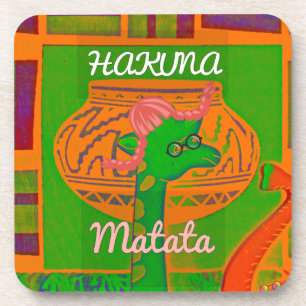 Hakuna Giraffe Art Print Coaster