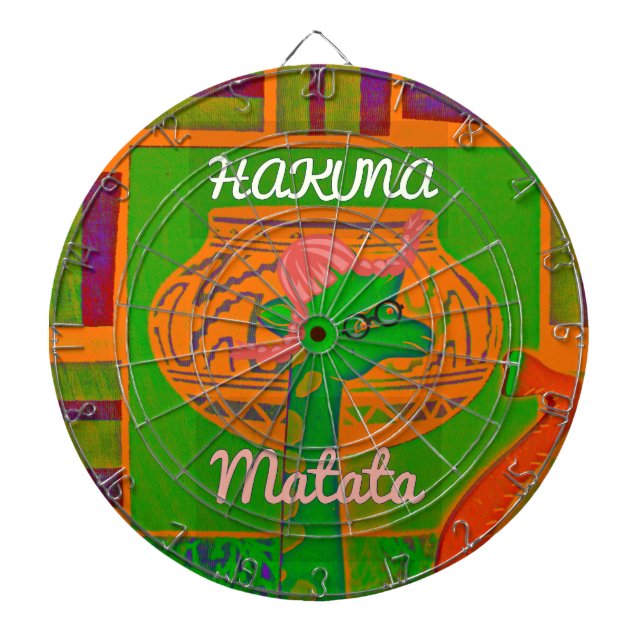Hakuna Giraffe Art Print Dartboard (Front)