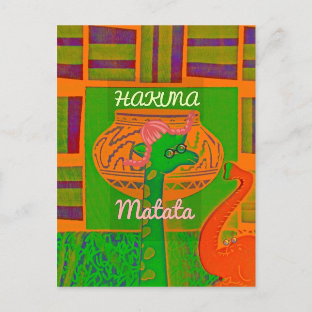 Hakuna Giraffe Art Print Postcard (Front)