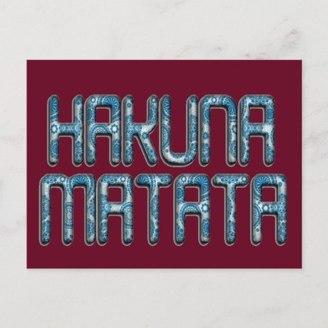 Hakuna Matata 3D Art Print Postcard (Front)