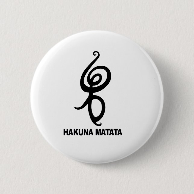 Hakuna Matata - African Symbol 6 Cm Round Badge (Front)