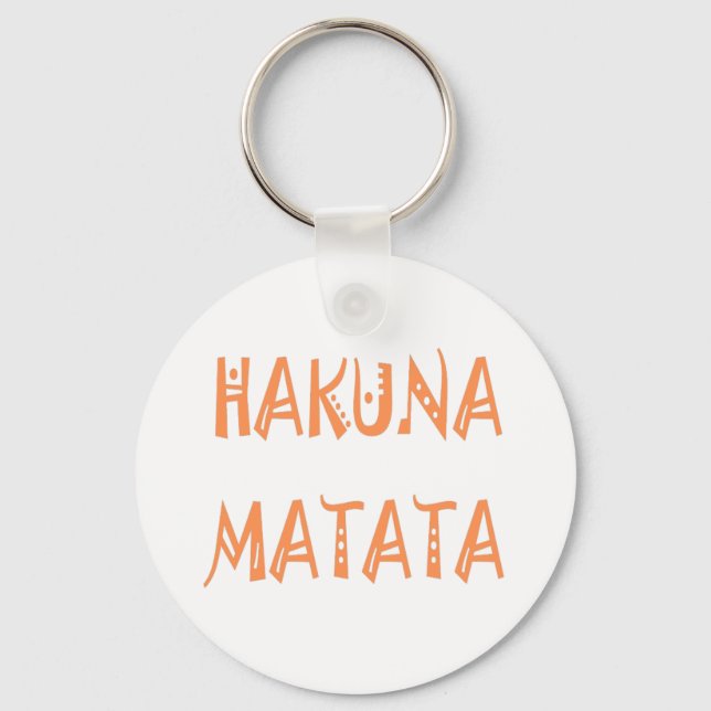 Hakuna Matata – African Tribal Text Art Key Ring (Front)