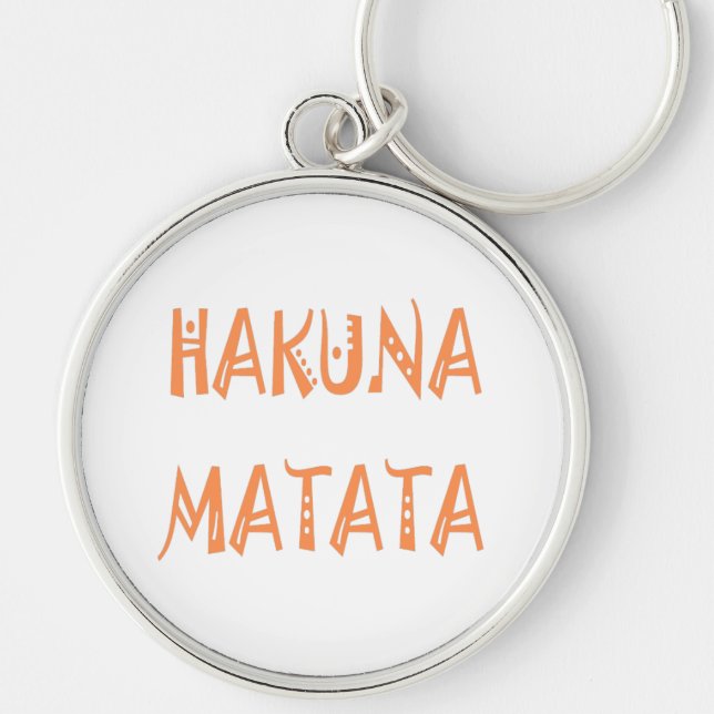 Hakuna Matata – African Tribal Text Art Key Ring (Front)