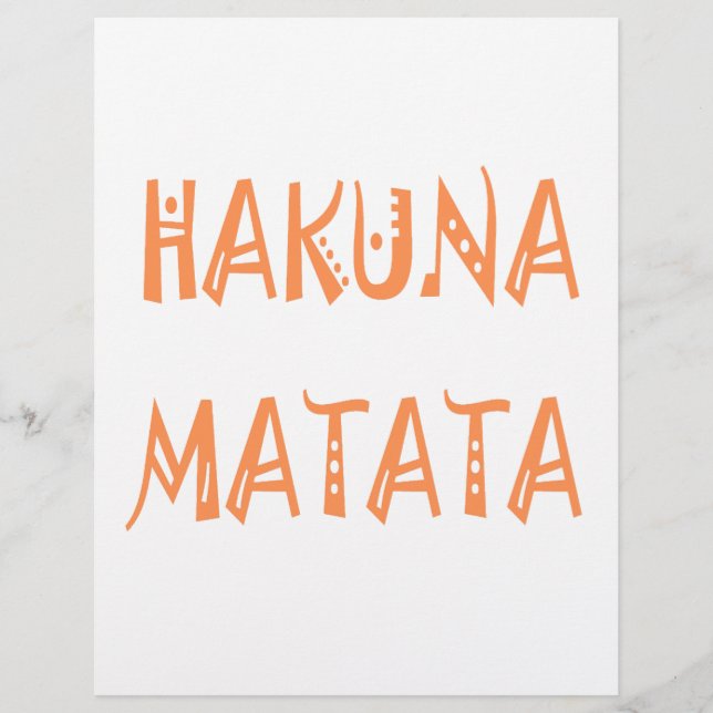 Hakuna Matata – African Tribal Text Art Letterhead Template (Front)