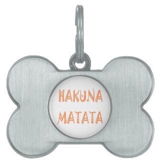 Hakuna Matata – African Tribal Text Art Pet Name Tag