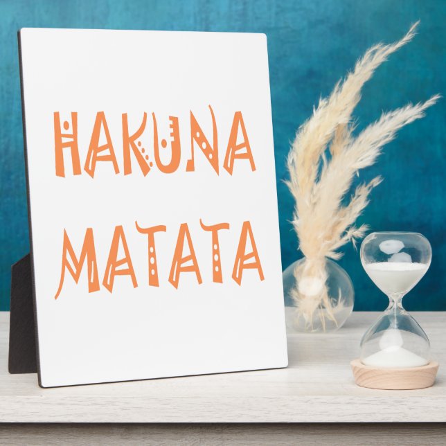 Hakuna Matata – African Tribal Text Art Plaque (Side)