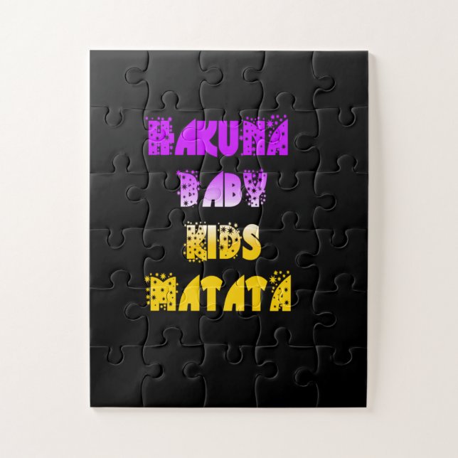 Hakuna Matata Baby and Kids Art Print Jigsaw Puzzle (Vertical)