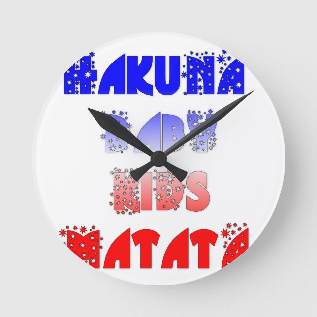 Hakuna Matata Baby & Kids: French Colour Design Round Clock (Front)