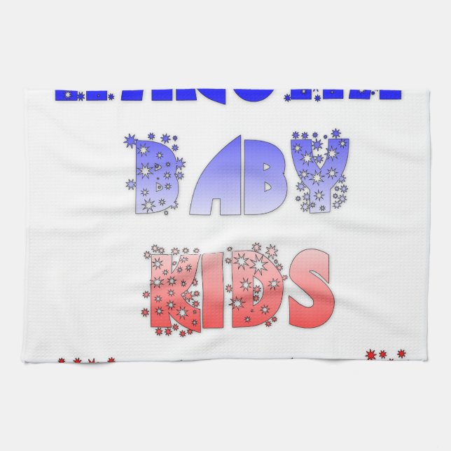 Hakuna Matata Baby & Kids: French Colour Design Tea Towel (Horizontal)