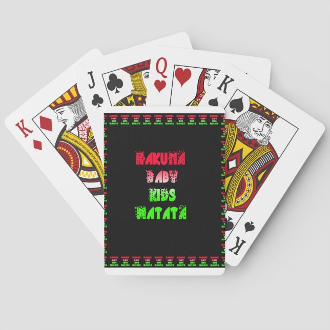 Hakuna Matata Baby Kids Gifts  amazing  colour des Playing Cards (Back)