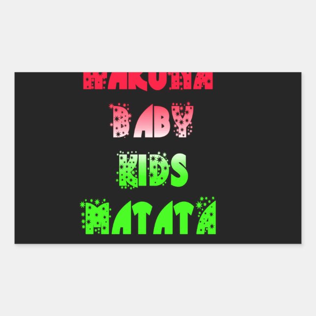 Hakuna Matata Baby Kids Gifts  amazing  colour des Rectangular Sticker (Front)