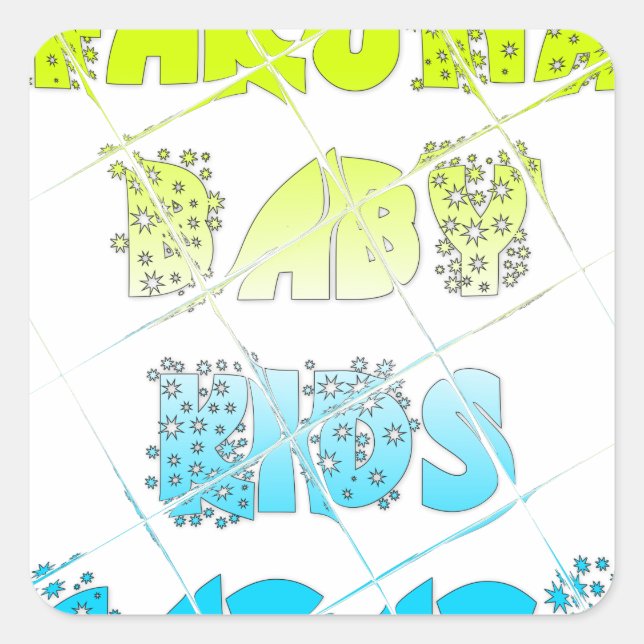 Hakuna Matata Baby Kids Happy Colours Art Print De Square Sticker (Front)